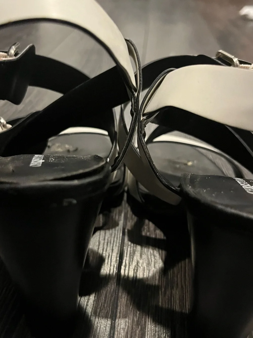 CHRISTIAN SIRIANO White DESIGNER Multi-Strap Heeled Sandals, Sz 8.5 ORIG $99+!